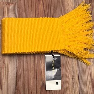 Piombo Yellow Fringed Scarf